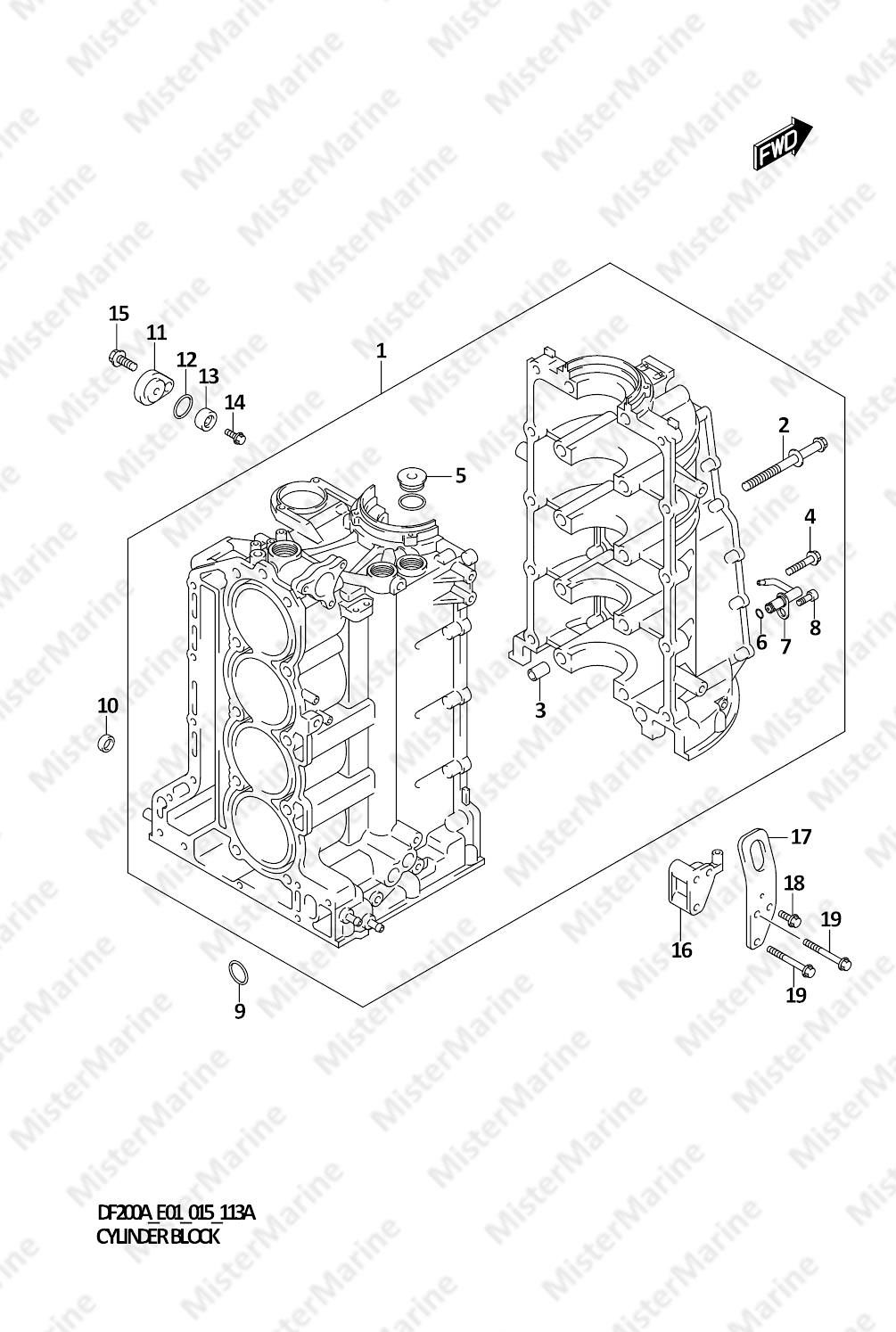 FIG.113A (1-B-3) CYLINDER BLOCK