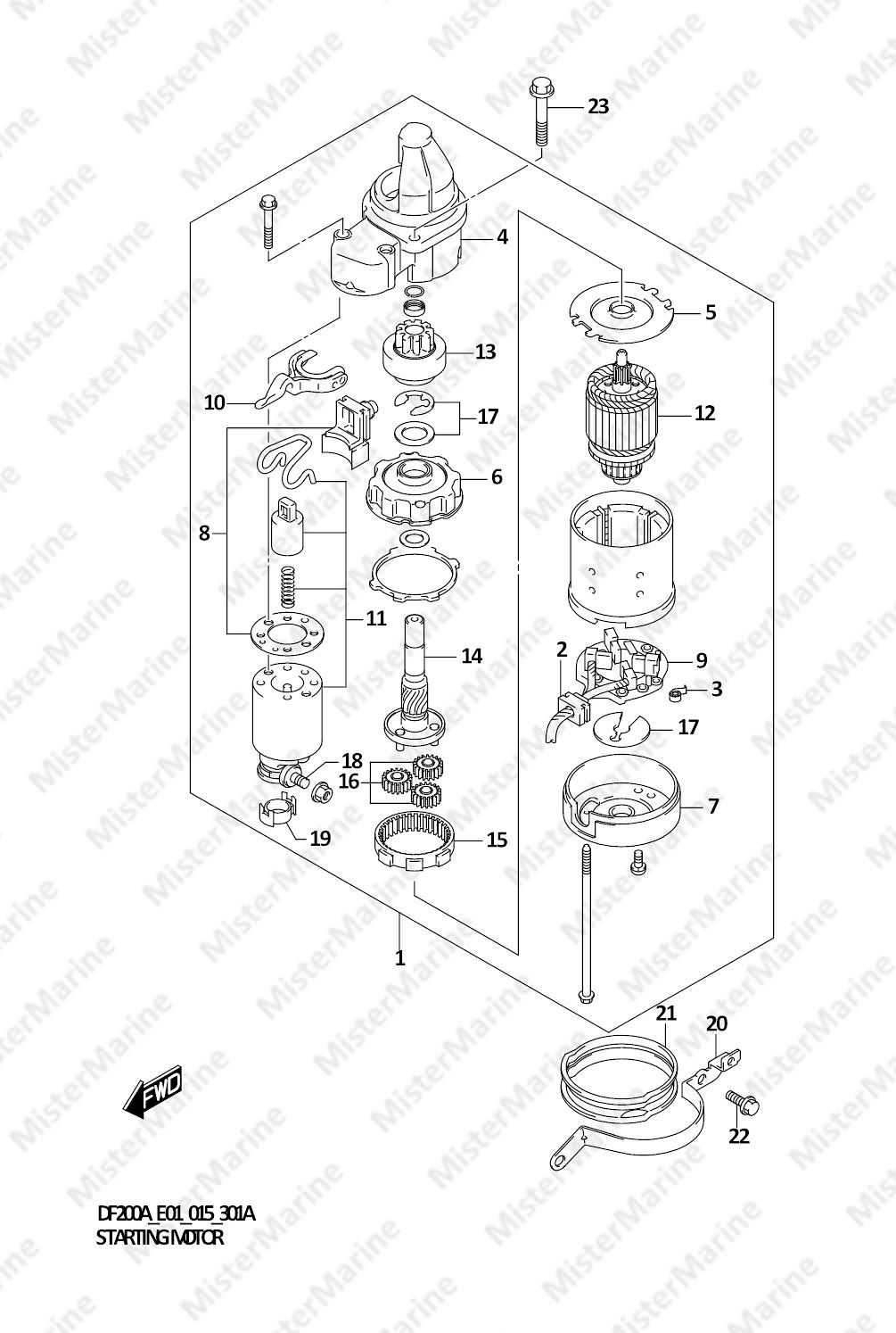 FIG.301A (1-F-4) STARTING MOTOR