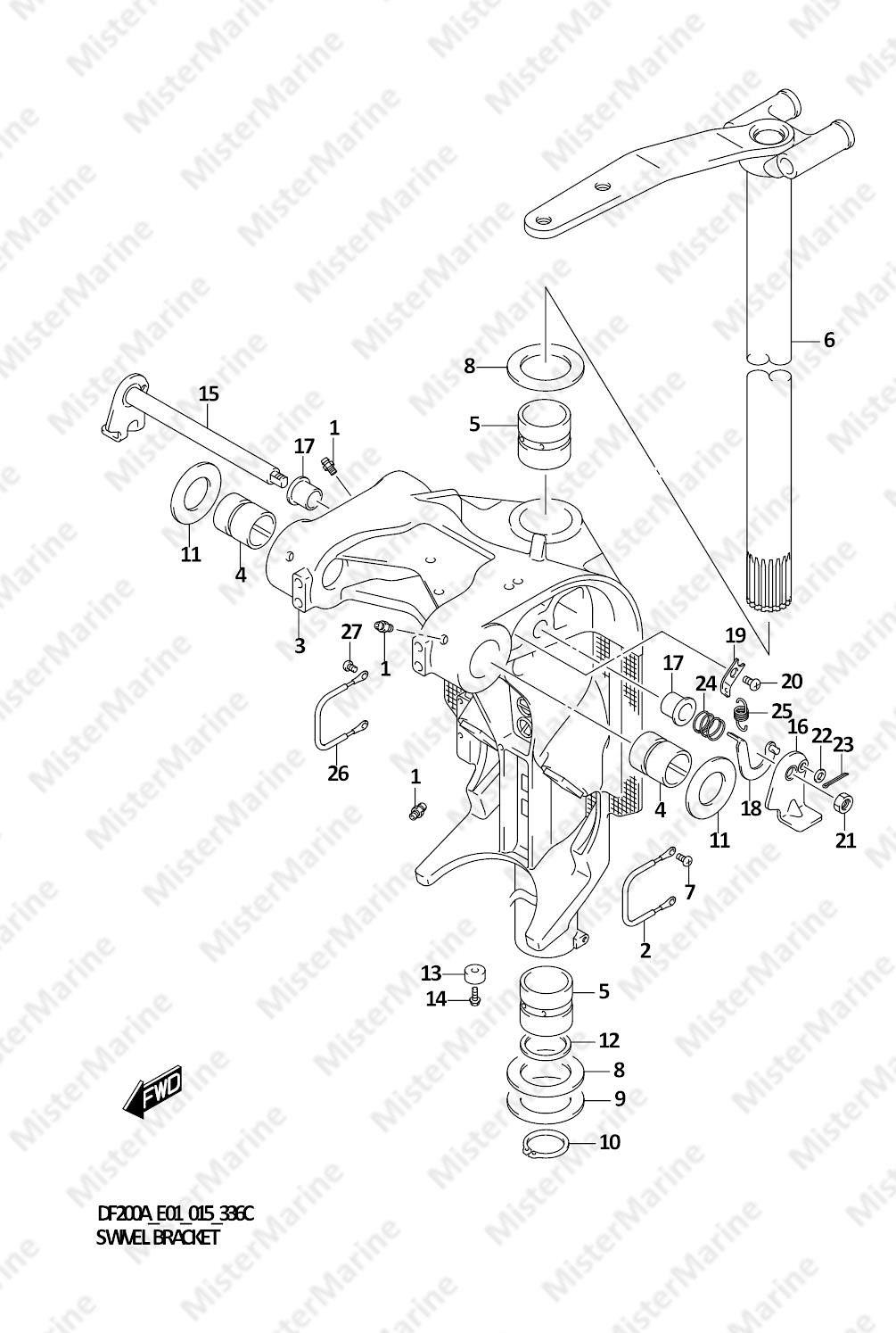 FIG.336C (1-F-14) SWIVEL BRACKET (DF200AZ E01)