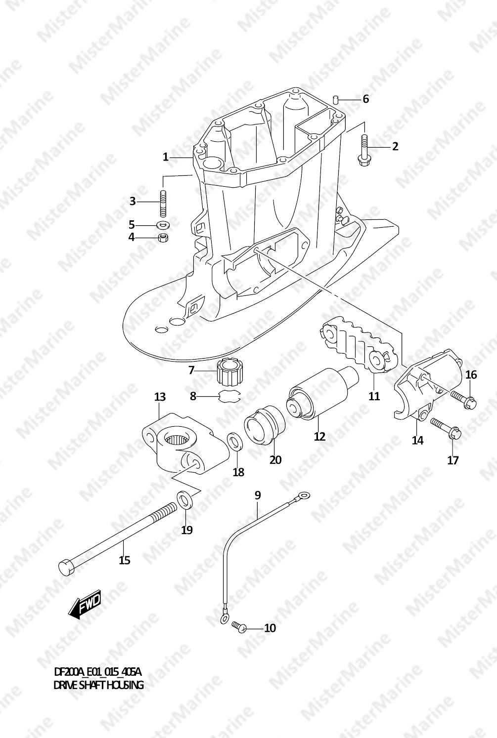 FIG.405A (1-G-6) DRIVE SHAFT HOUSING (DF200AT E01)