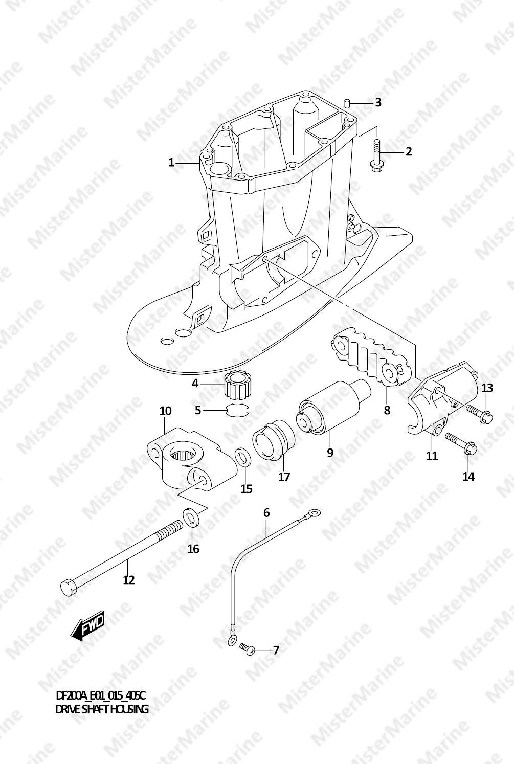 FIG.405C (1-G-8) DRIVE SHAFT HOUSING (DF200AZ E01)