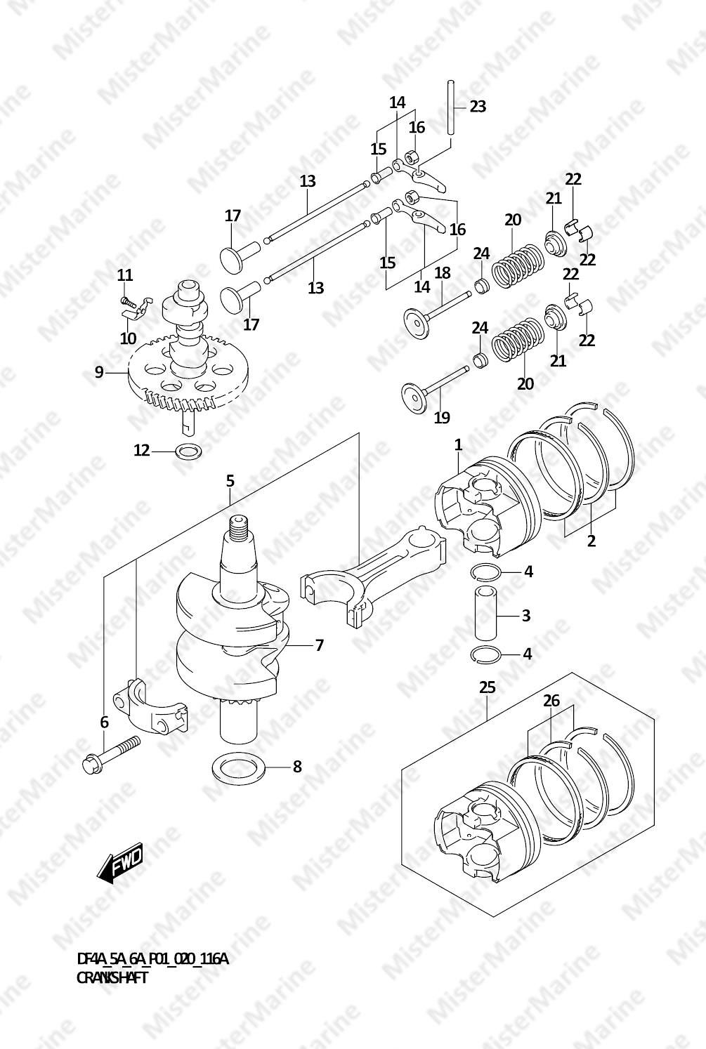 FIG.116A (1-B-4) CRANKSHAFT