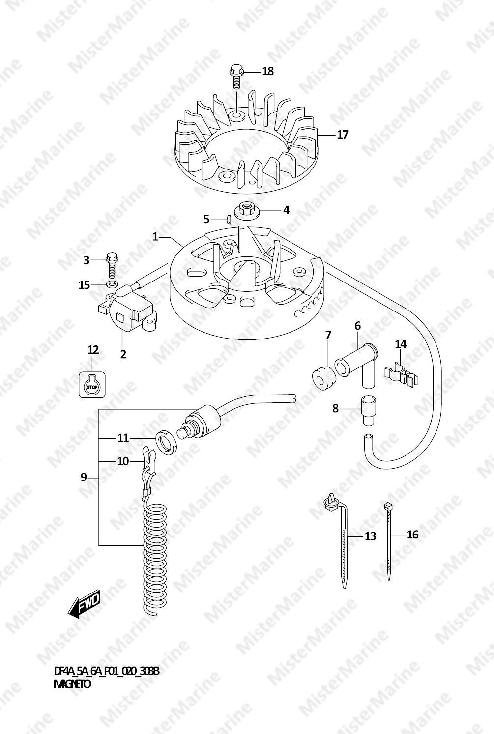 FIG.303B (1-C-3) MAGNETO (DF5A)